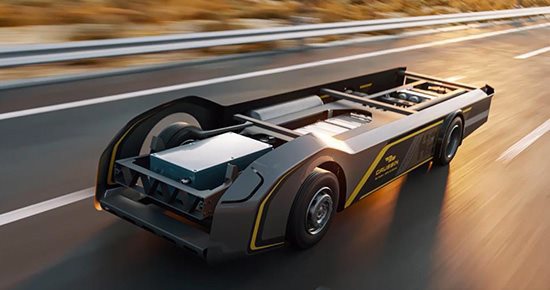 A new “skateboard” platform developed by Gaussin