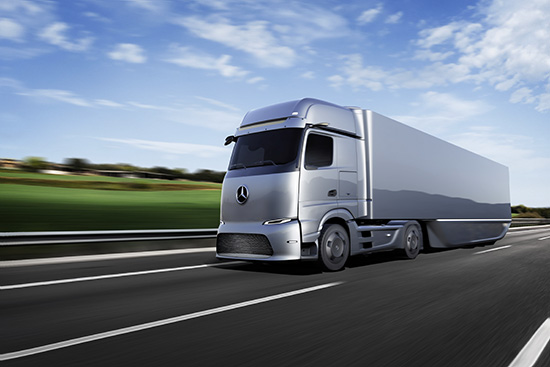 An autonomous Mercedes Benz truck